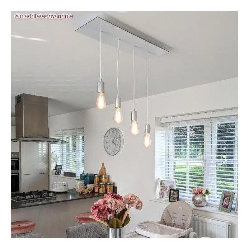 Plafondkap wit XXL recht hoekig 4 gaten 67 cm - FOIR