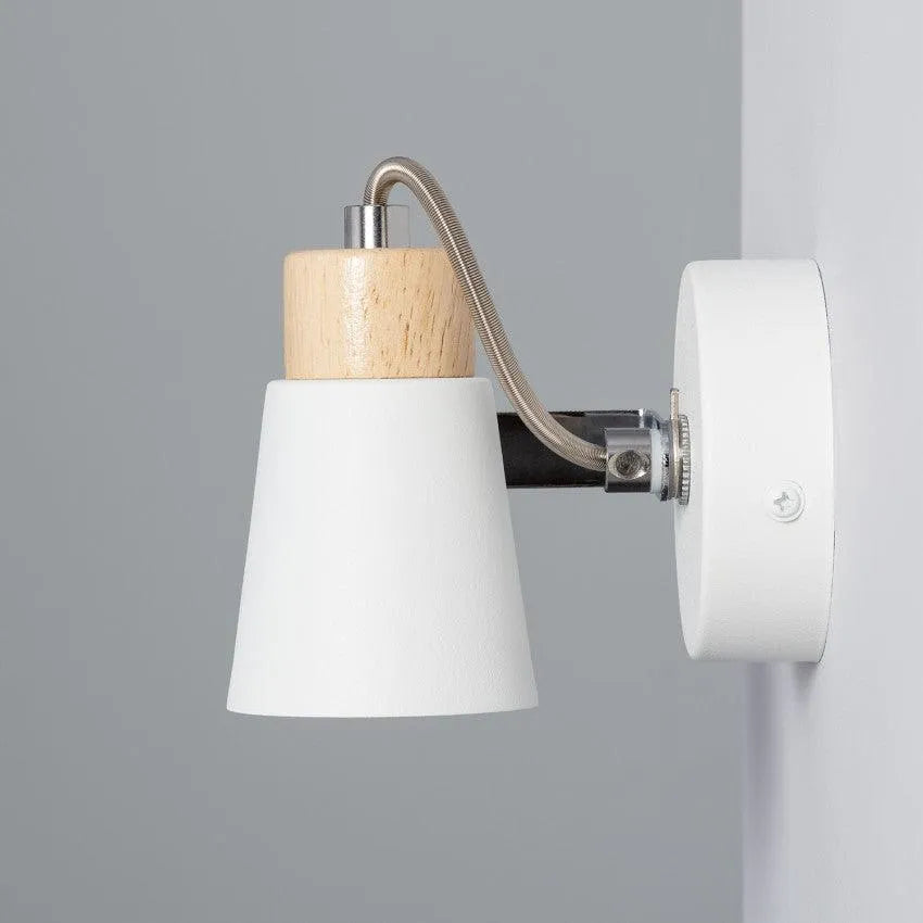 Witte wandspot gu10 hout verstelbaar modern gu10