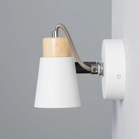 Witte wandspot gu10 hout verstelbaar modern gu10