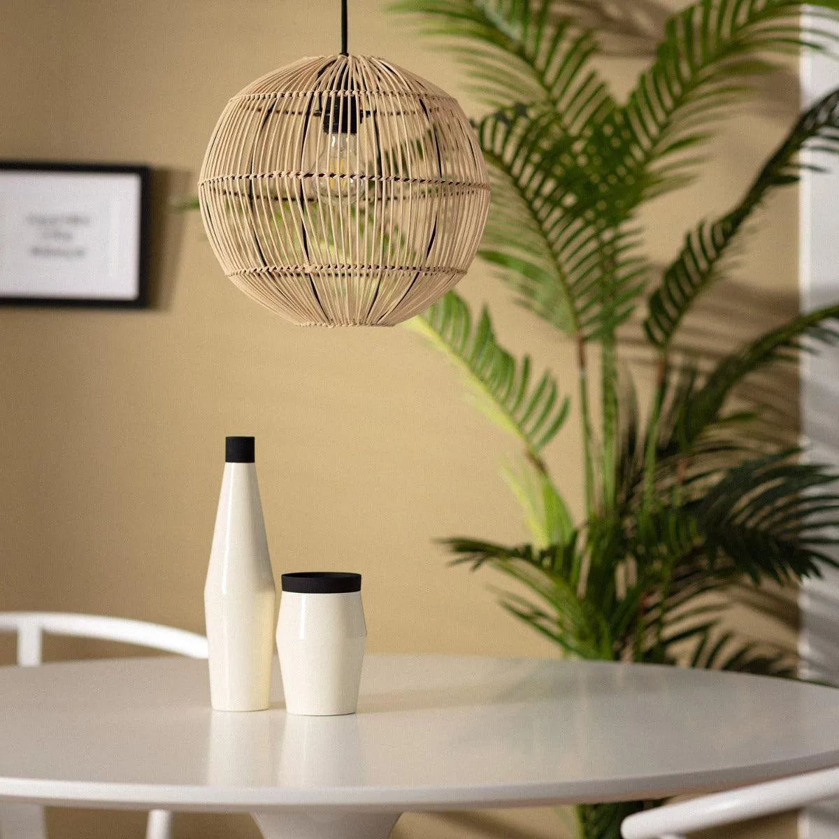 Houten hanglamp e27 fitting open ontwerp rond