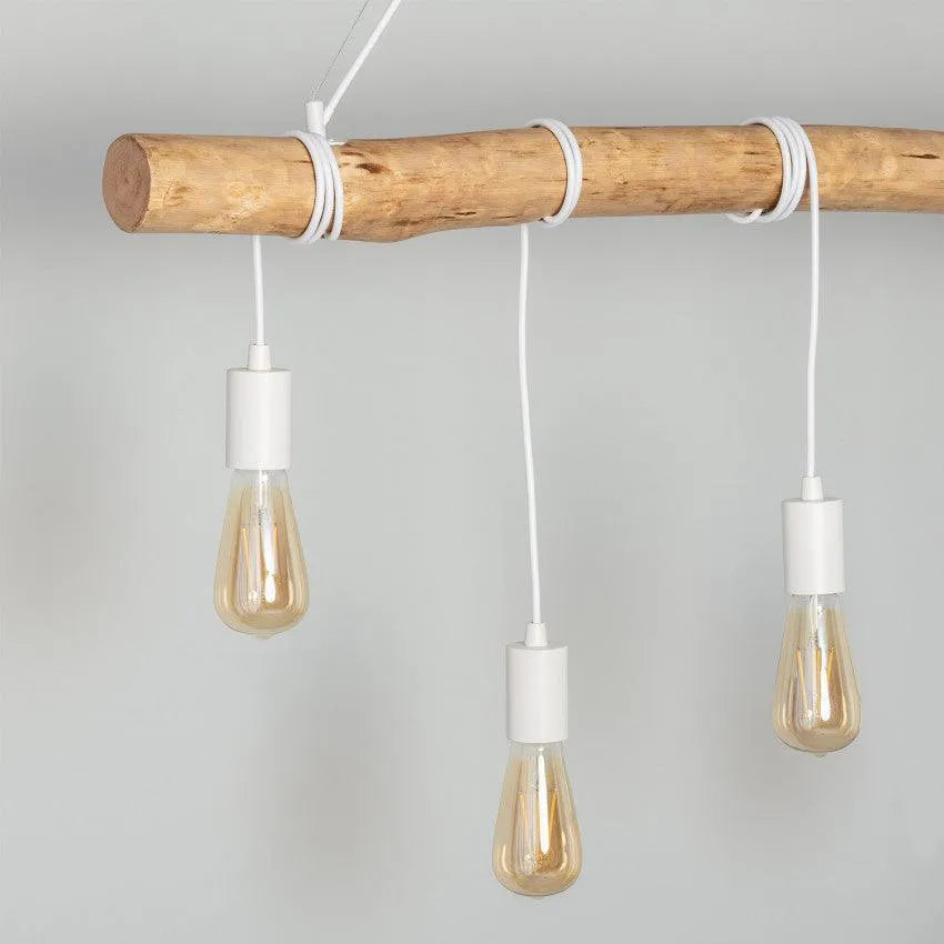 Houten balk e27 fitting design led lamp