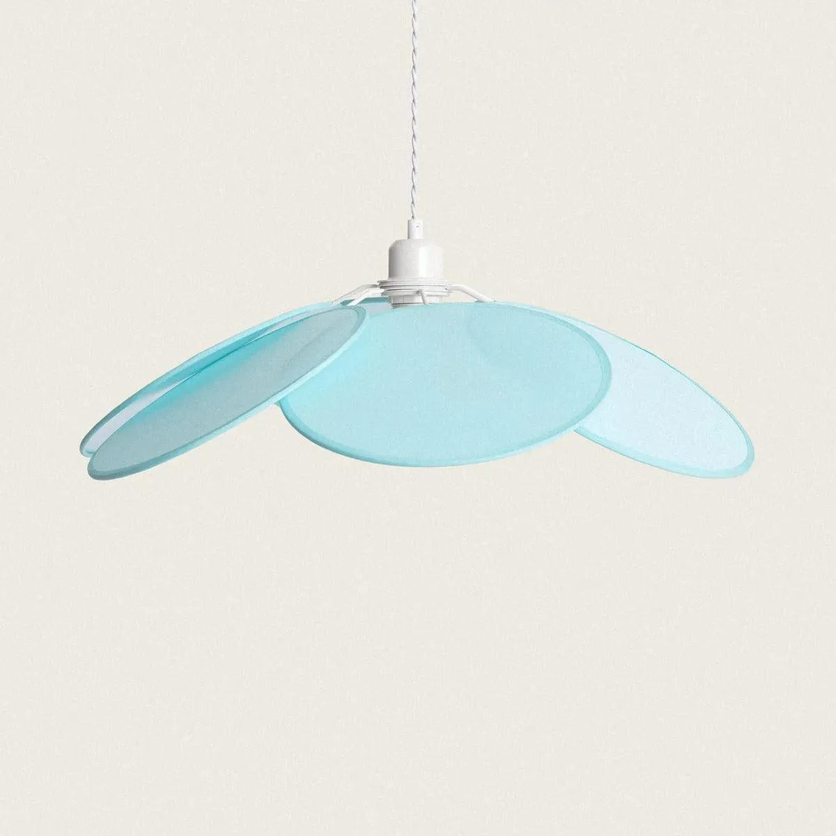 Blauwe hanglamp e27 fitting stoffen kap groot voor kinderkamer slaapkamer