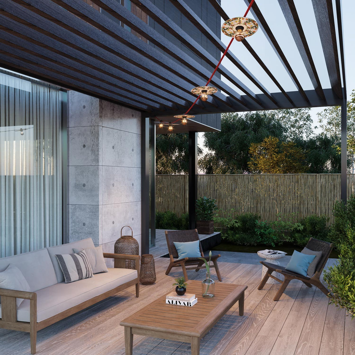 Feestverlichting met kapjes 5x e27 7.5m