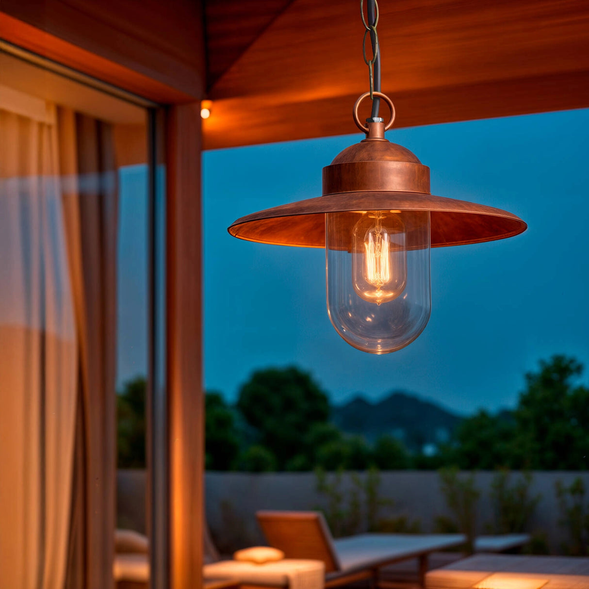 Hanglamp industrieel buiten E27 cortenstaal kleur