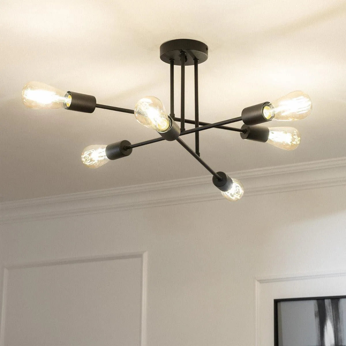 Plafondlamp zwart design led lamp e27