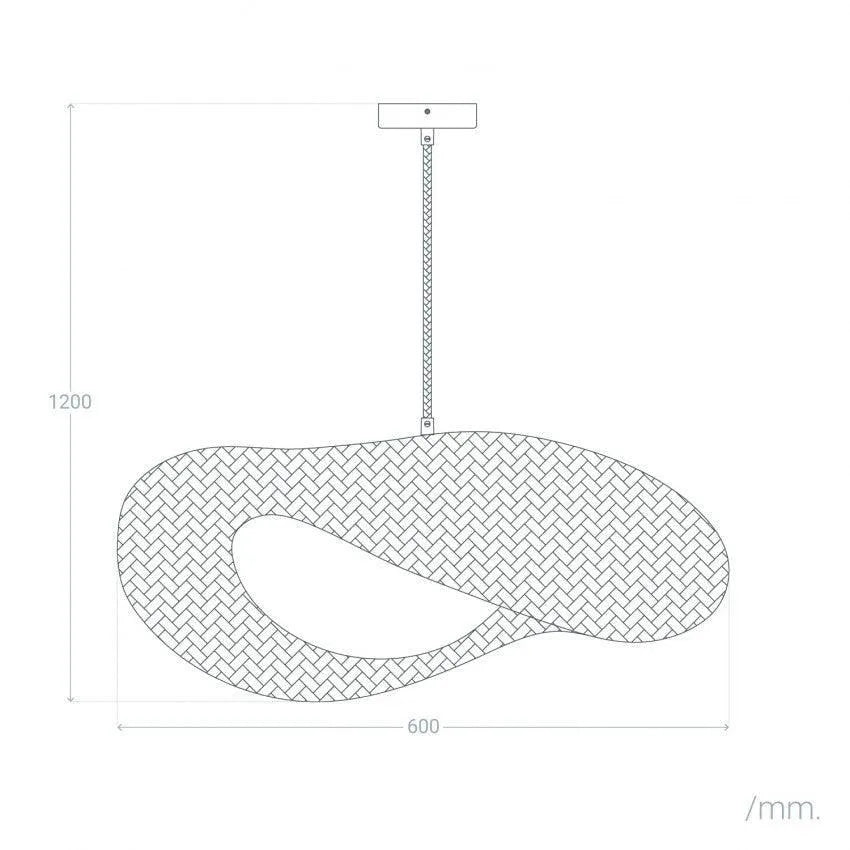 Hanglamp rotan groot 'Katasi' ovaal E27 fitting 60 cm - FOIR