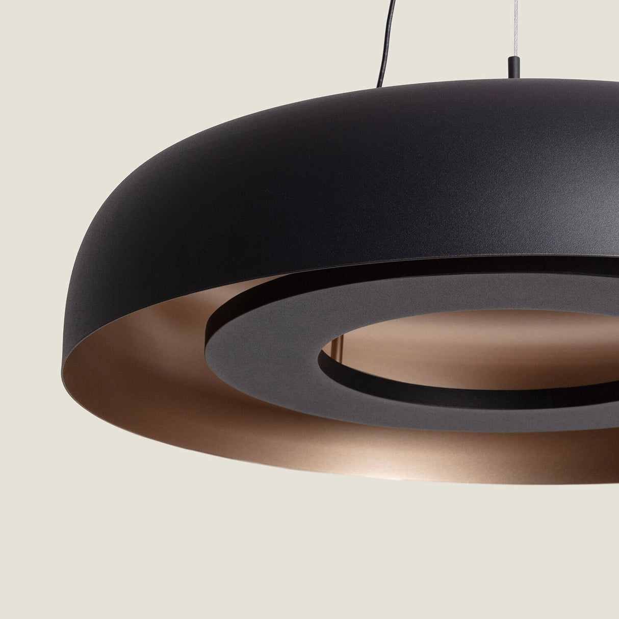 Hanglamp zwart goud led 18w 3000K 40 cm