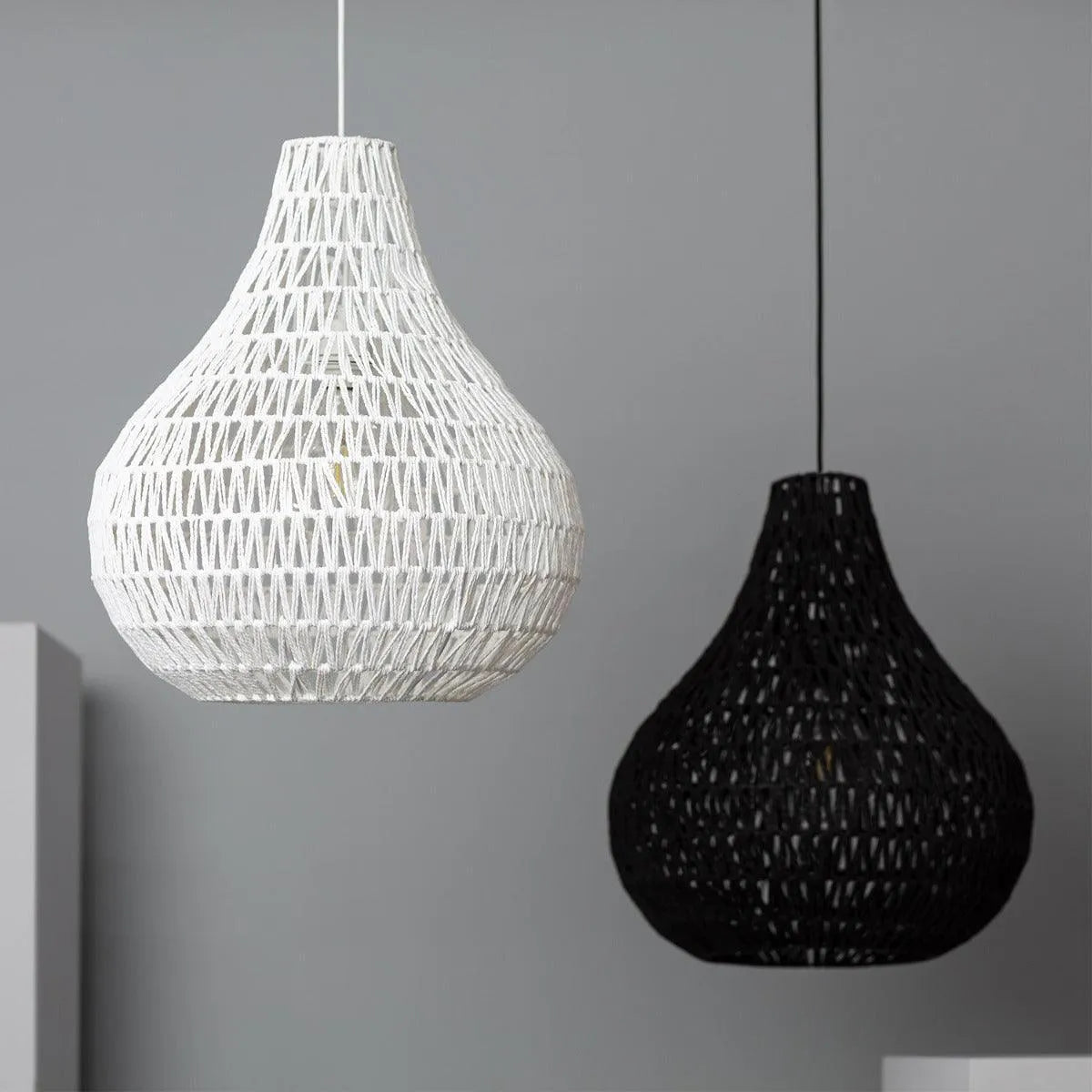 Touw lamp gevlochten e27 fitting modern led lamp stof