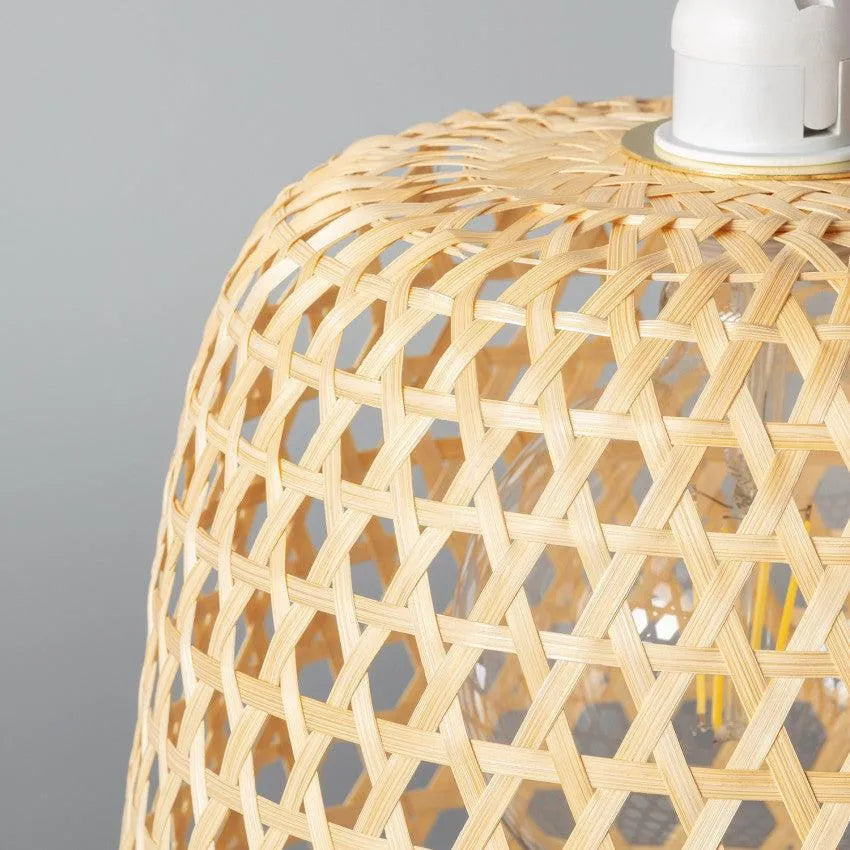 Hanglamp 'Castra' Rotan natuur e27 fitting gevlochten 30 cm - FOIR