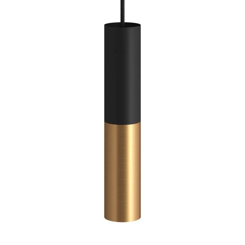 Hanglamp zwart en geborsteld messing e14 fitting designv