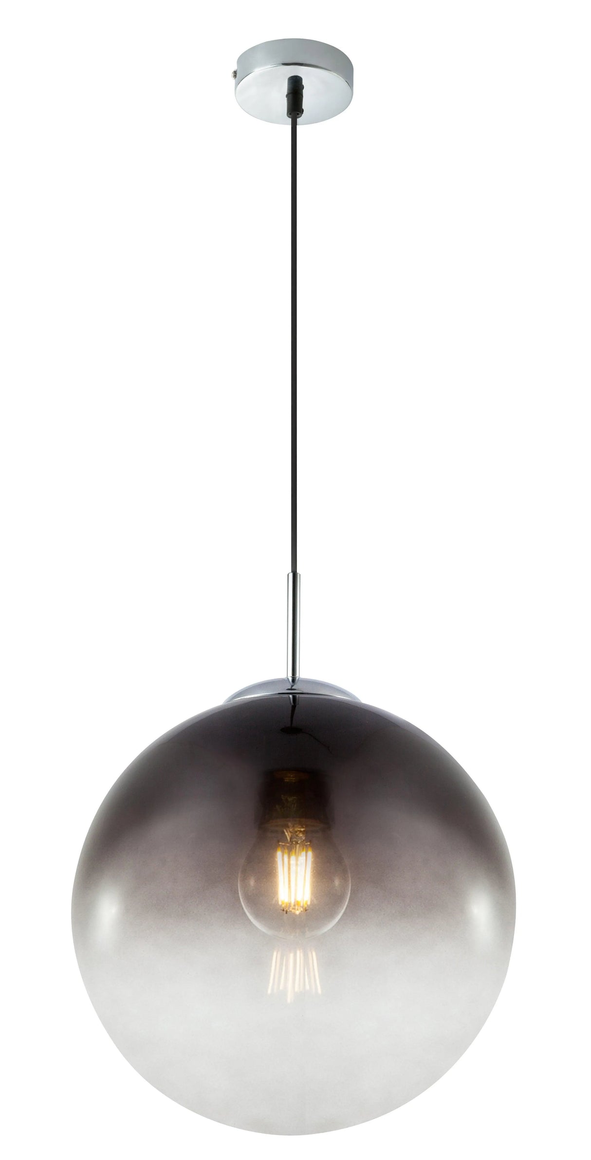 Glas hanglamp bol modern E27 fitting modern rookglas