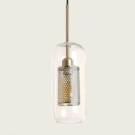 Hanglamp goud glazen kap e27 fitting modern