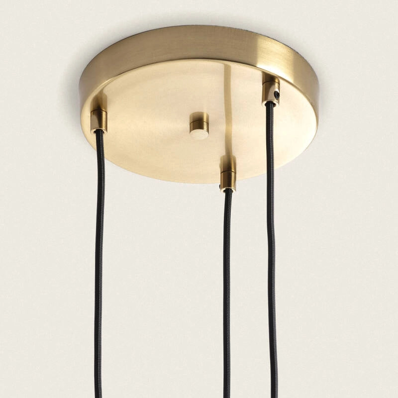 Hanglamp glas gekleurd rond 3x e27 fitting