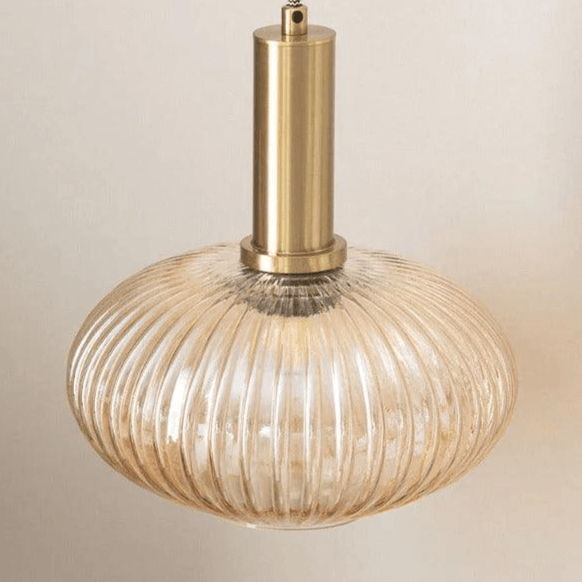 Klassieke hanglamp goud met glazen kap E27 fitting 'Laurie' 24 cm - FOIR