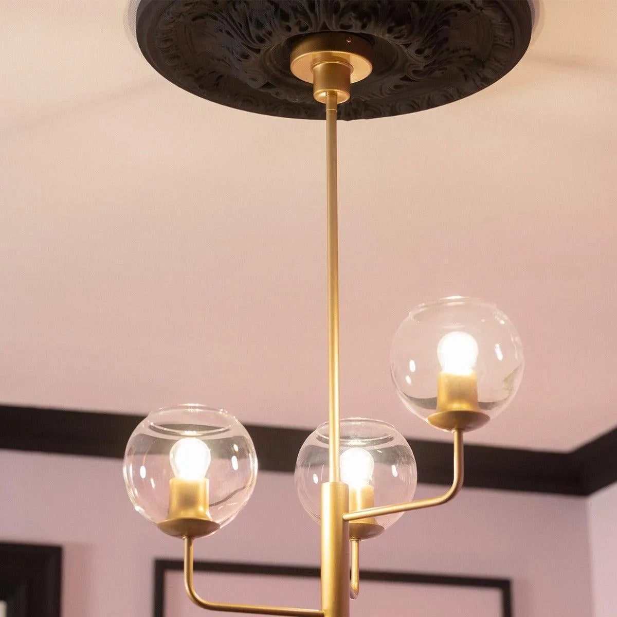 Hanglamp glas e27 fitting modern goud glas