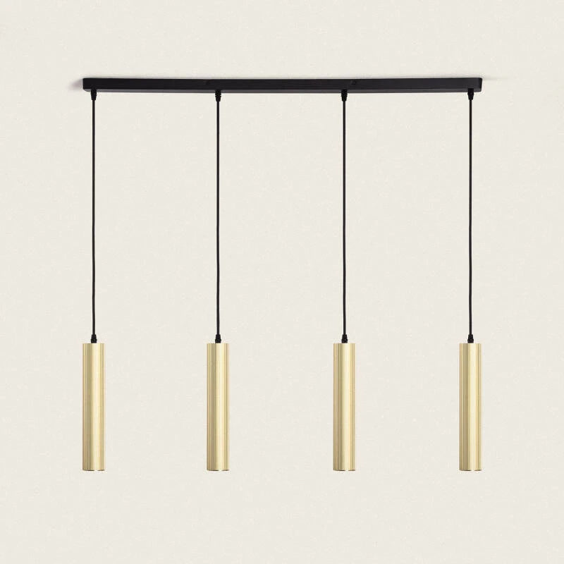 Led Hanglamp eettafel 'Robin' zwart goud gu10 led lamp 4 spots