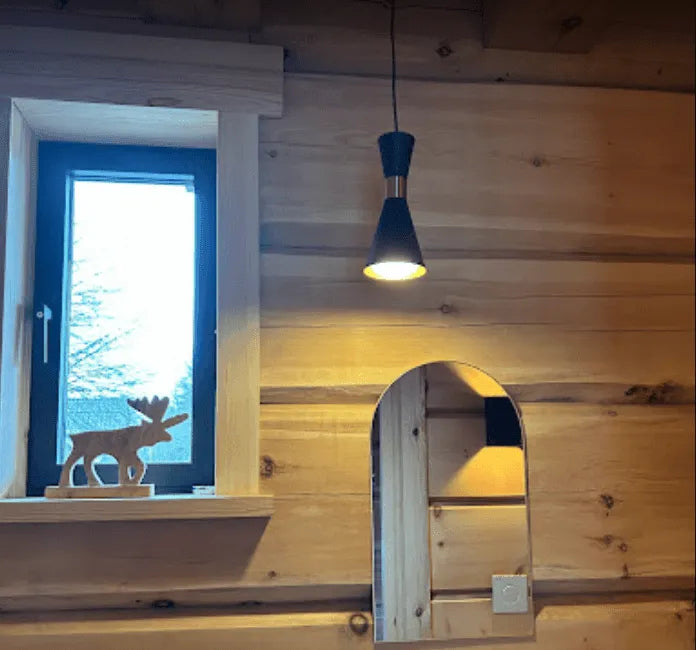 Hanglamp zwart goud e27 fitting retro hanglamp