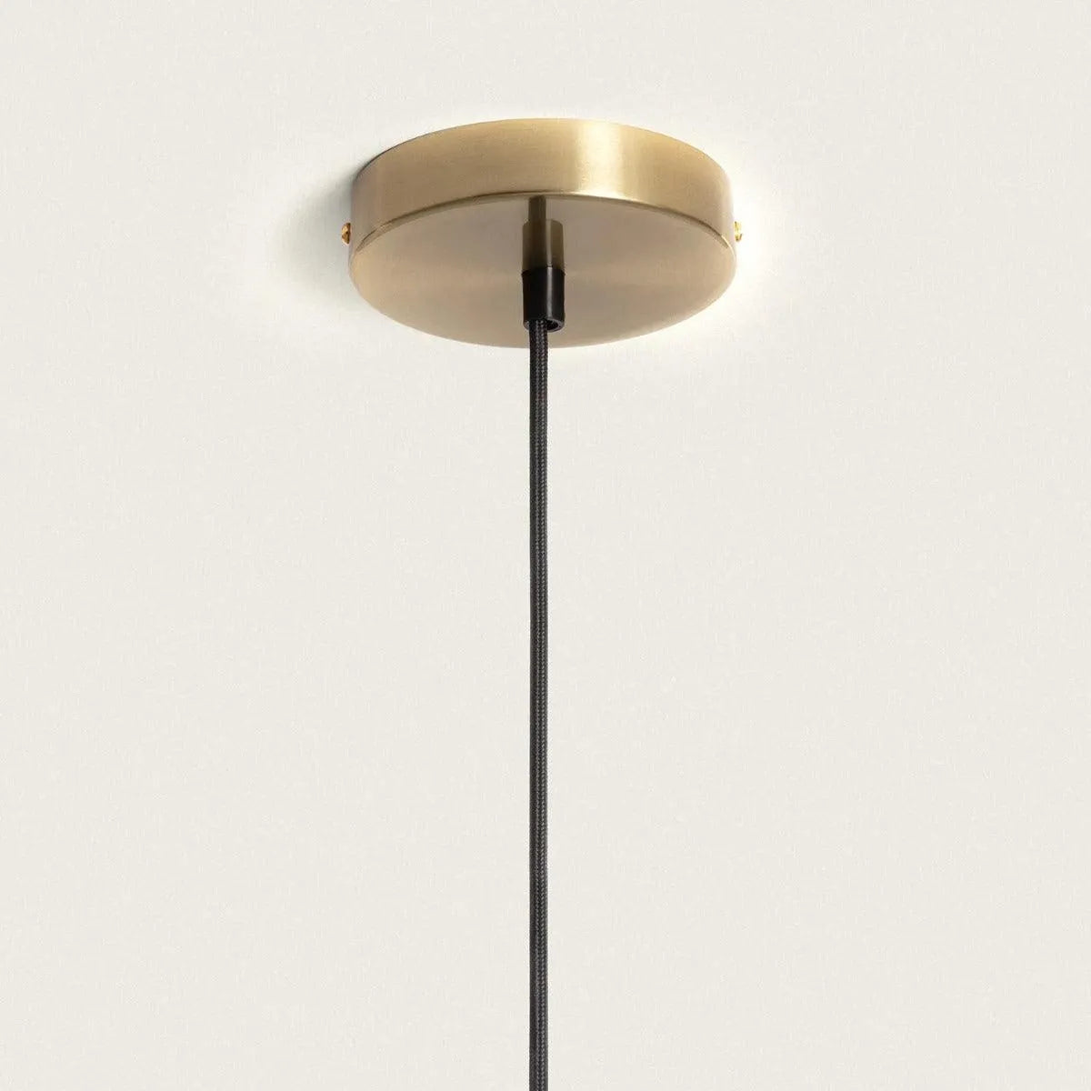 Hanglamp smokeglas metaal en goud E27 fitting 'Vester' - FOIR