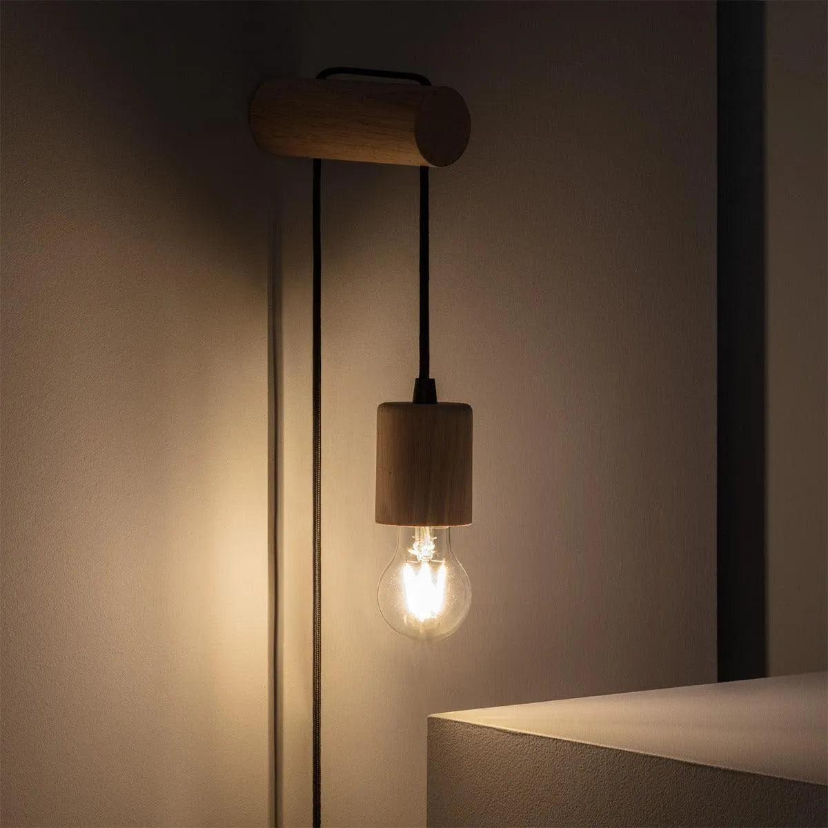 Bedlampje slaapkamer Wandlamp voor aan de muur met losse stekker en schakelaar