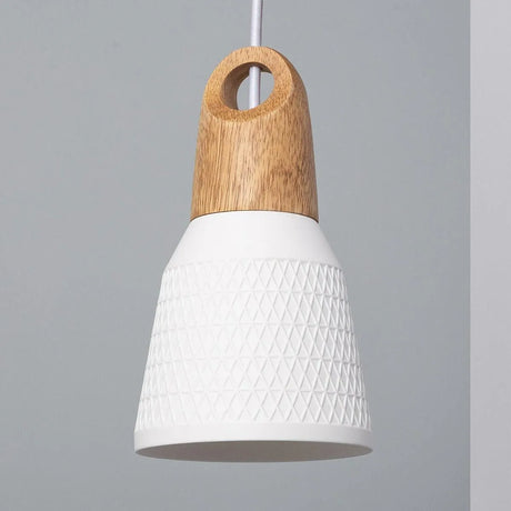 Hanglamp klein hout porselein led lamp e27 fitting