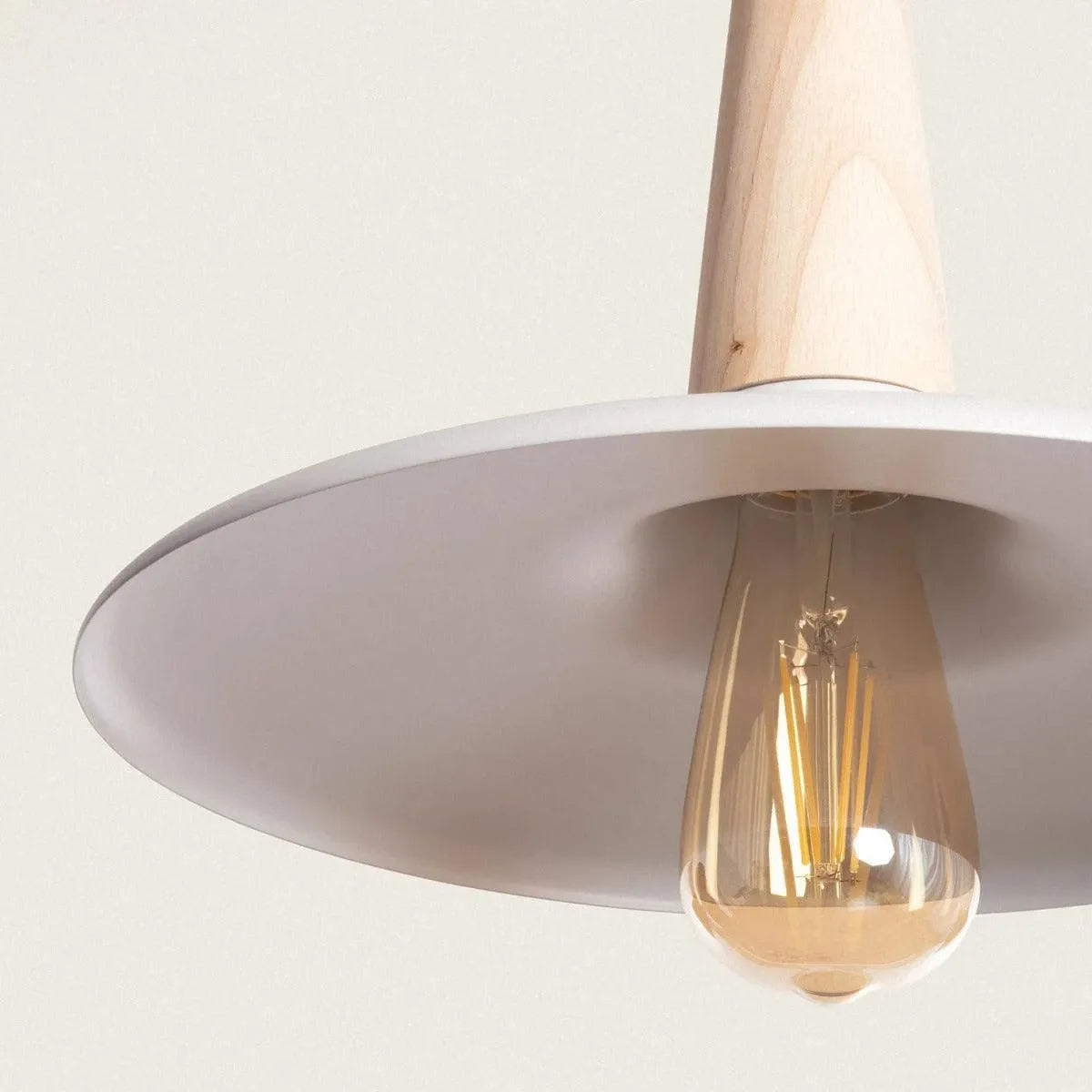 Hanglamp hout en metaal met E27 fitting 'Russel' - FOIR