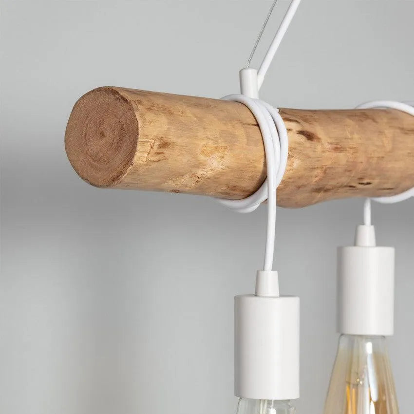 Hanglamp houten balk e27 fitting led lamp groot