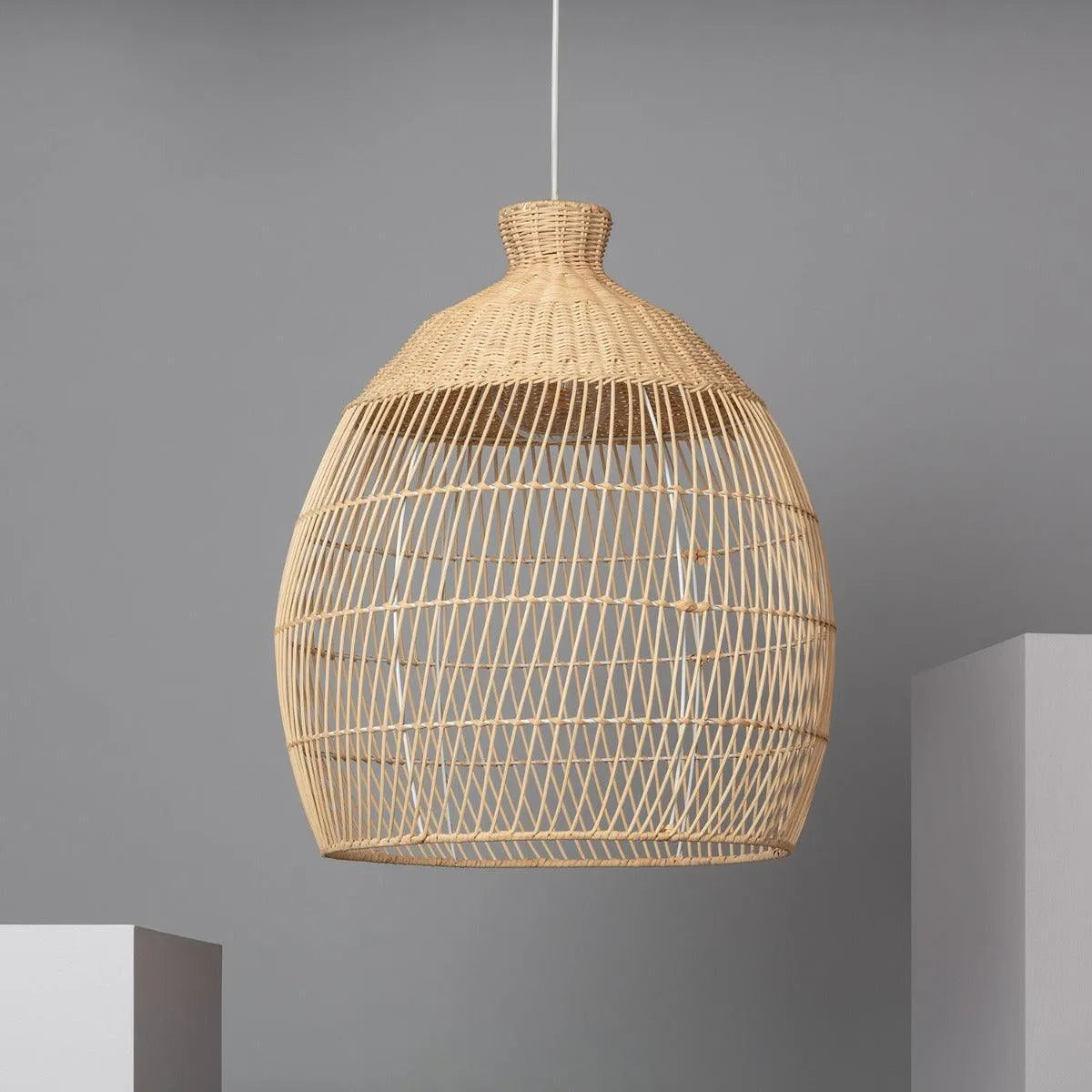 Hanglamp modern rotan bruin 'Futan' gevlochten modern e27 fitting 50 cm - FOIR