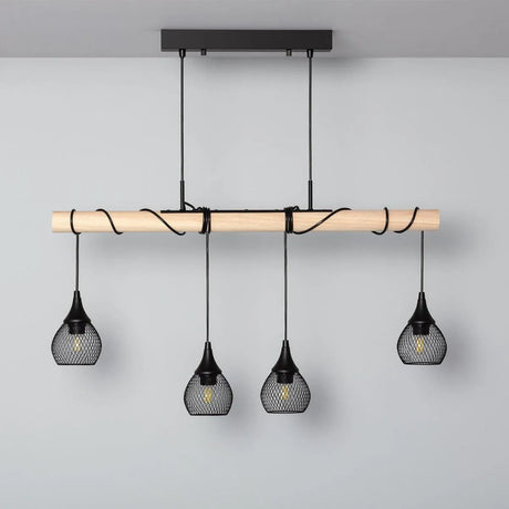 Hanglamp eettafel zwart houten tak