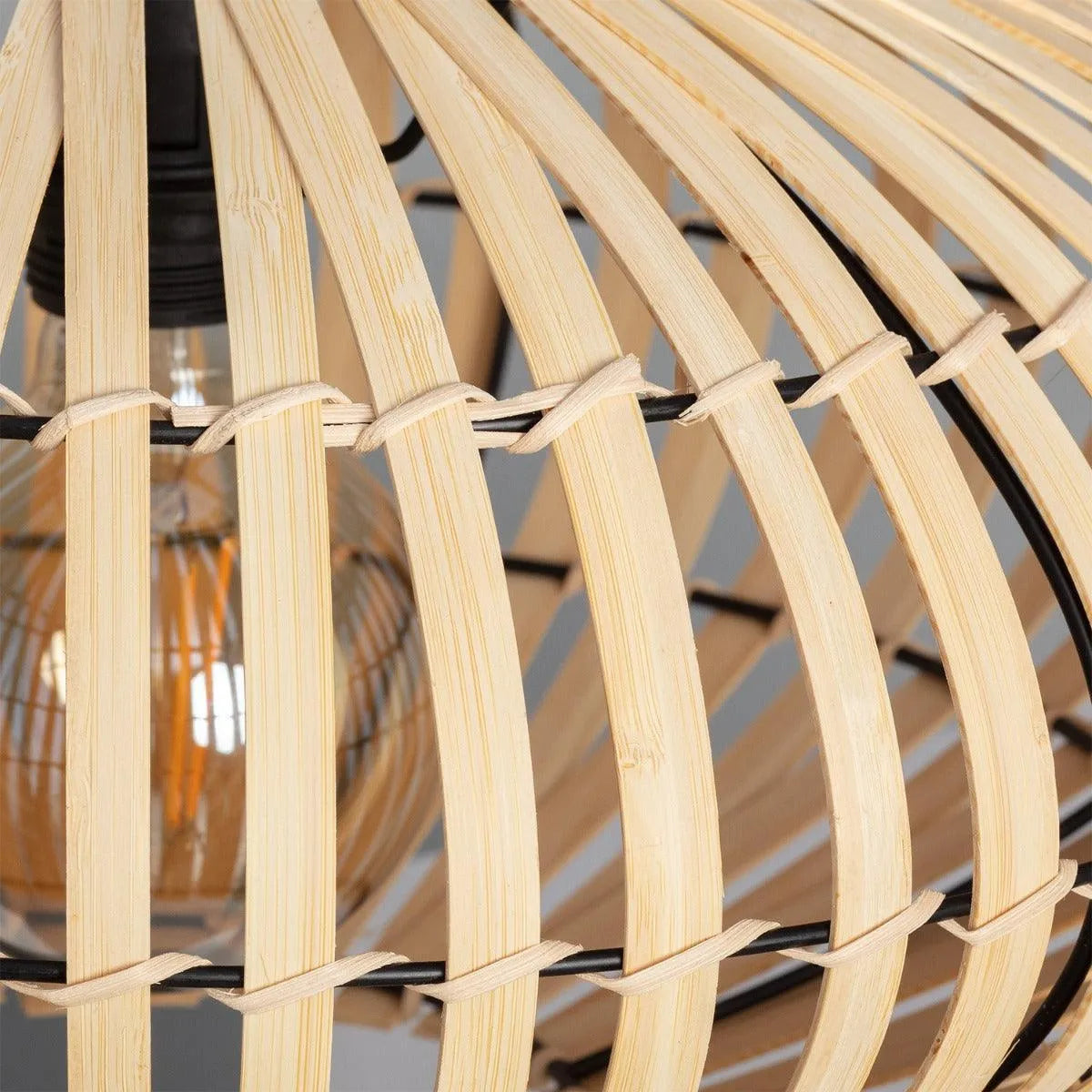 Grote hanglamp hout e27 fitting modern