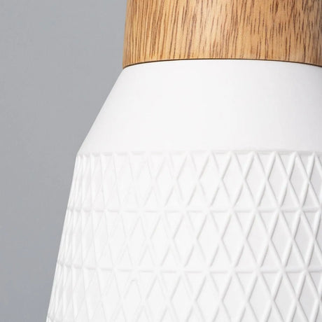 Hanglamp porselein wit 'Retile' wit keramiek hout E27 fitting 13 cm - FOIR