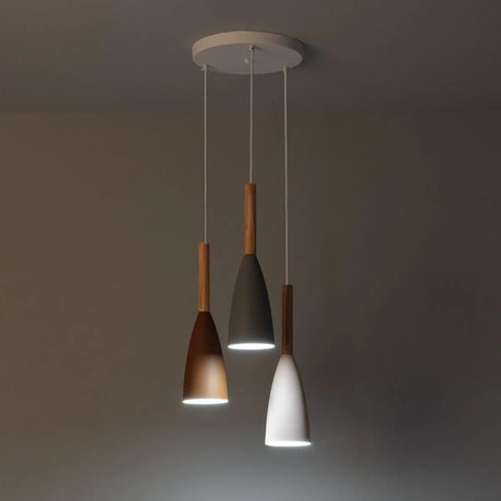 Hanglamp hout modern kleuren design rond