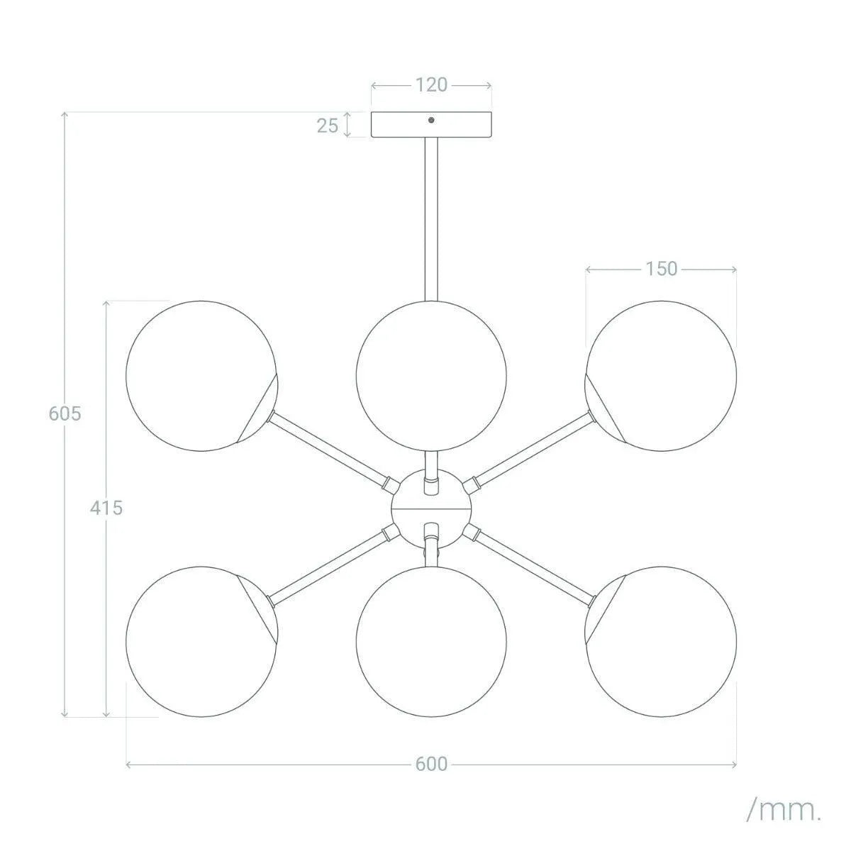 Hanglamp opaal glas e27 'Meta' design hanglamp modern rond 60cm - FOIR