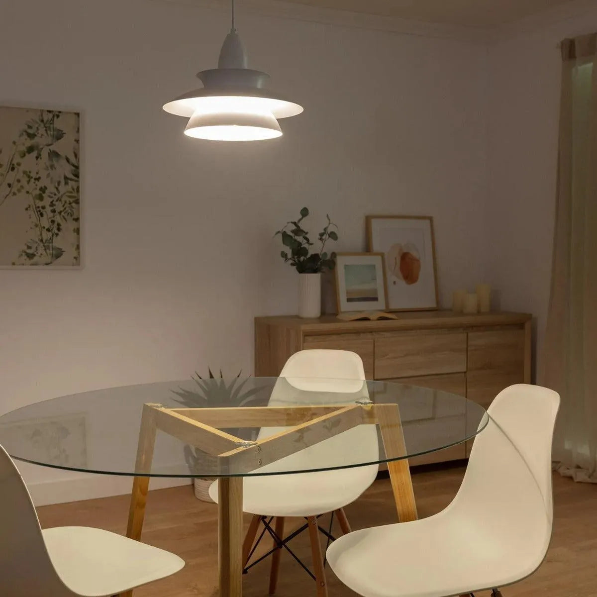 Hanglamp wit retro 'Bally' metaal E27 34 cm - FOIR