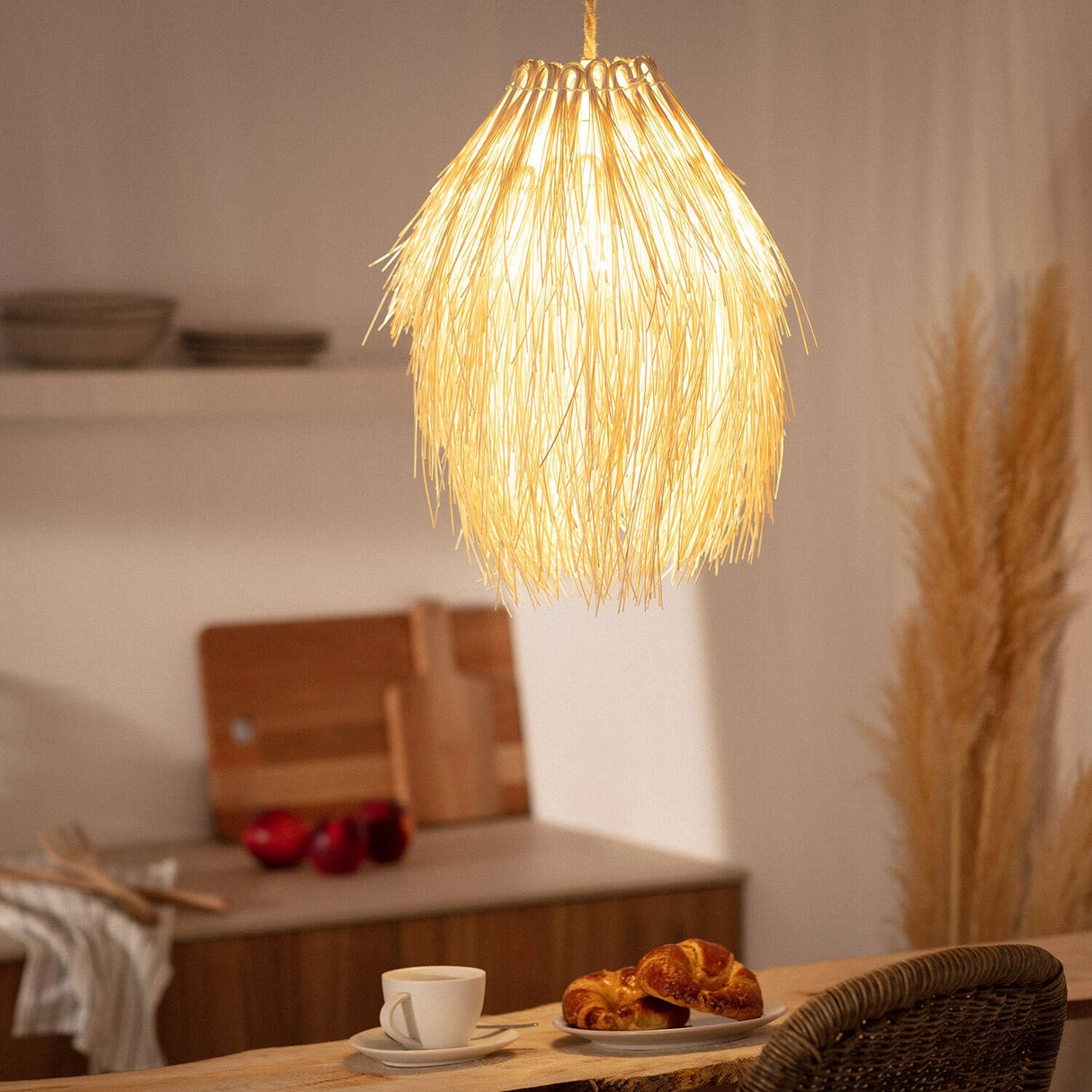 Hanglamp Rotan Manyo gevlochten e27 fitting 35 cm