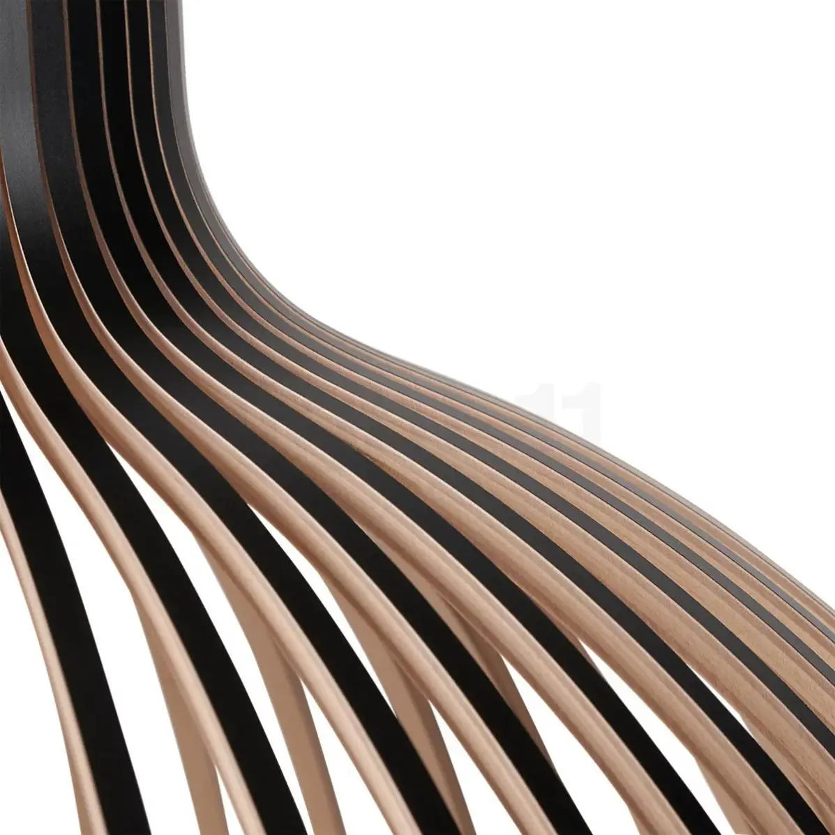 Hanglamp hout 'Bois' zwart / blank hout E27 design