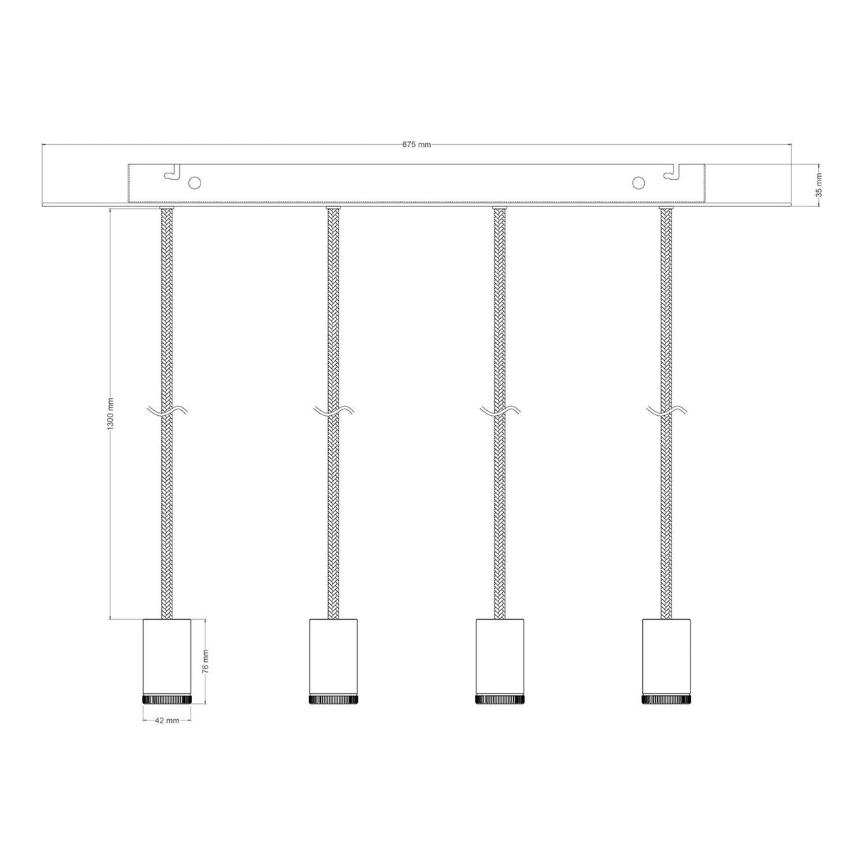 Hanglamp 4x GU1d0 lampen set kookeiland breed met led