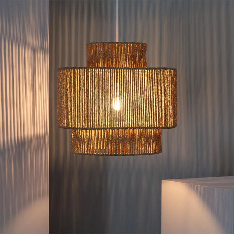 Gevlochten hanglamp voor buiten led lamp e27 fitting