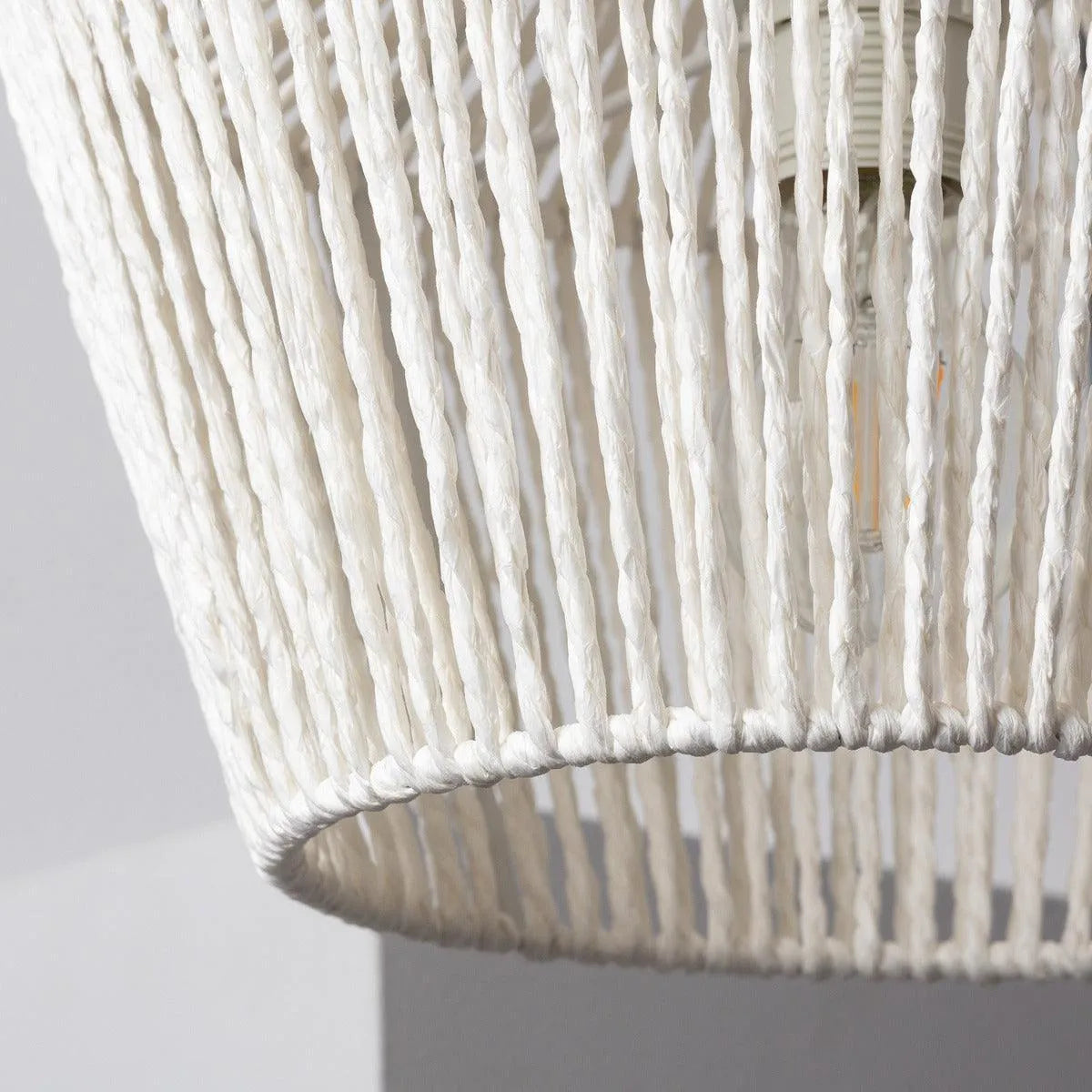 Hanglamp touw 'Krito' E27 fitting modern gevlochten wit 310mm - FOIR