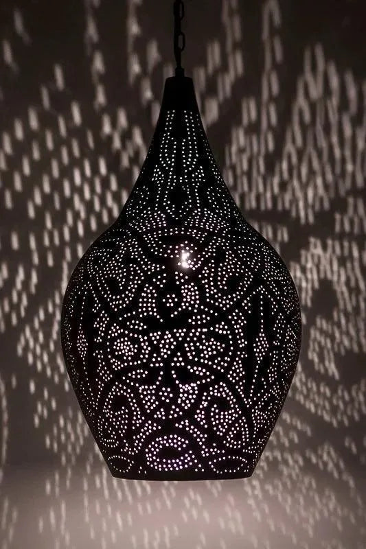 Filigrain hanglamp zwart zilver modern E27 fitting