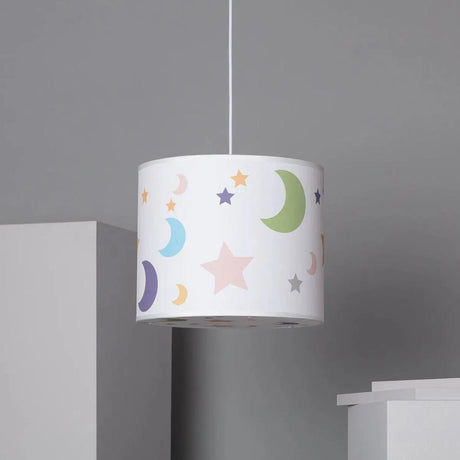 Hanglamp wit met sterren 3 fittingen rond kunststof