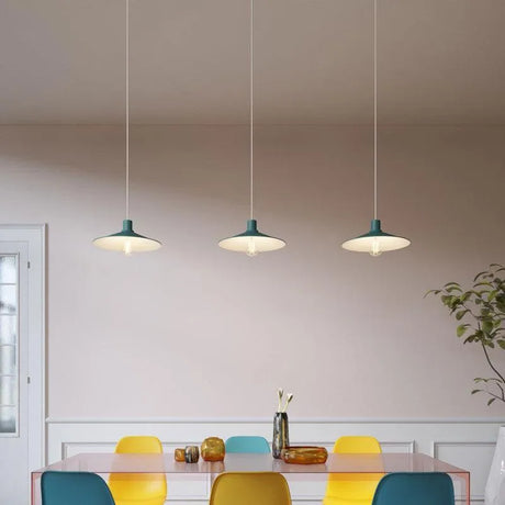 Kleine hanglamp industrieel 'Harry' zeegroen incl. plafondkap kabel & fitting - FOIR