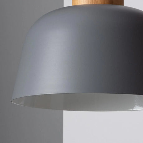 Hanglamp design 'Mawa' e27 fitting metaal hout grijs 260mm - FOIR