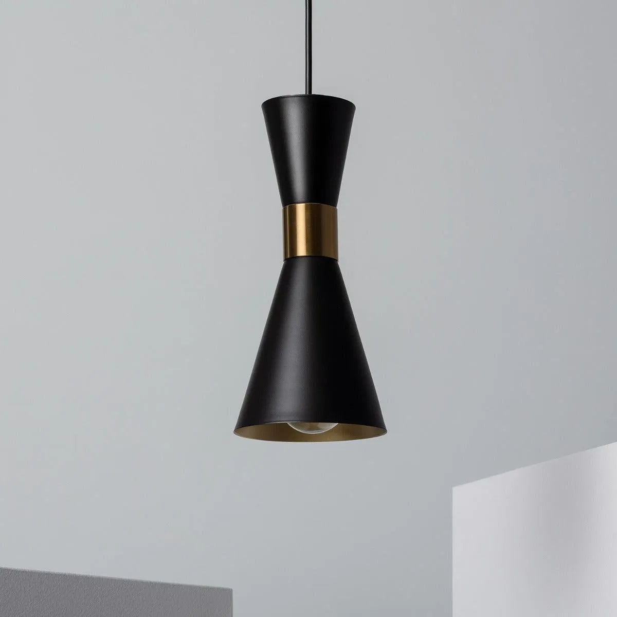 hanglamp industrieel e27 fitting zwart goud led lamp