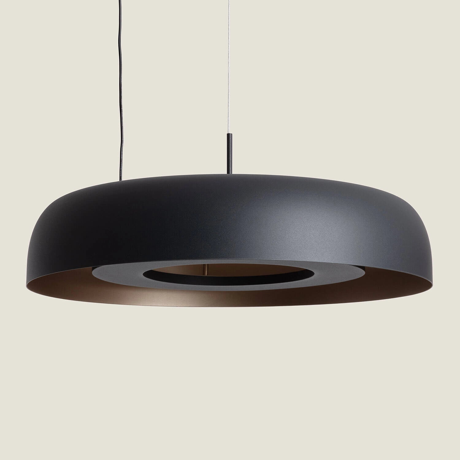 Hanglamp zwart goud led 18w 3000K 40 cm