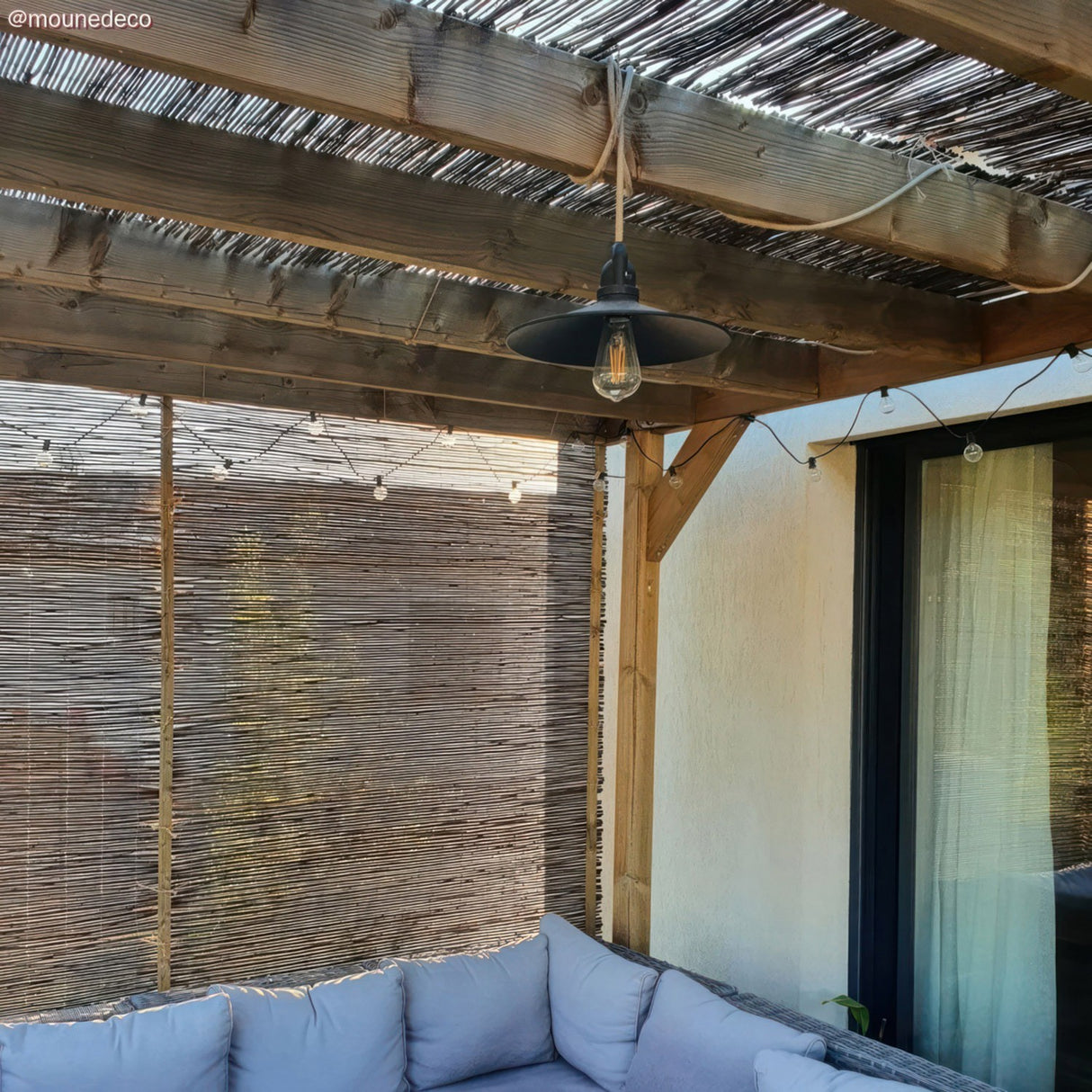 Hanglamp buiten zwarte kap 5 meter E27 IP65