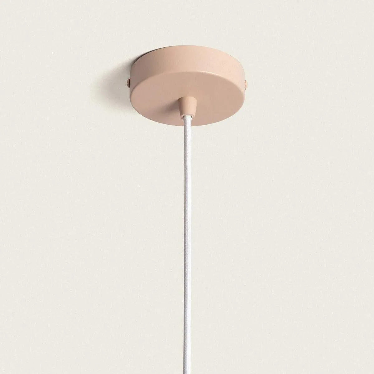 Hanglamp beige hout en metaal met E27 fitting 'Russel' - FOIR