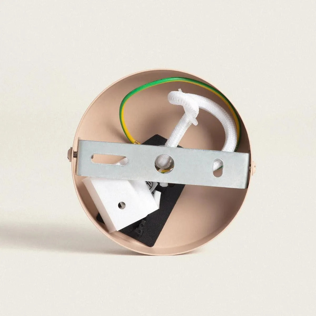 Hanglamp beige hout en metaal met E27 fitting 'Russel' - FOIR