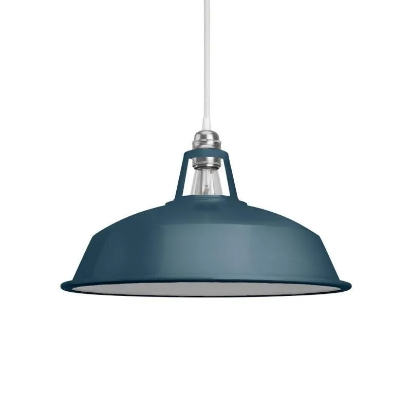 Lampenkap industrieel blauw e27 fitting