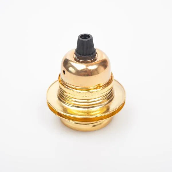 Helder messing fitting E27 met lampenringen