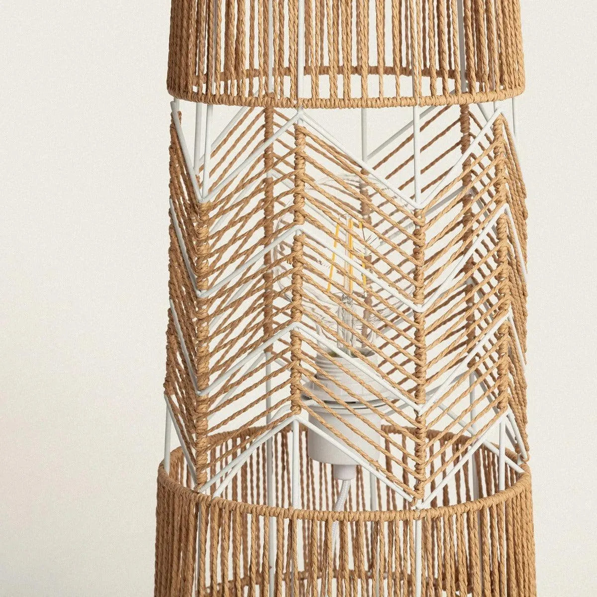 Grote vloerlamp gevlochten papier & metaal met E27 fitting 'Hendrik' 90cm - FOIR